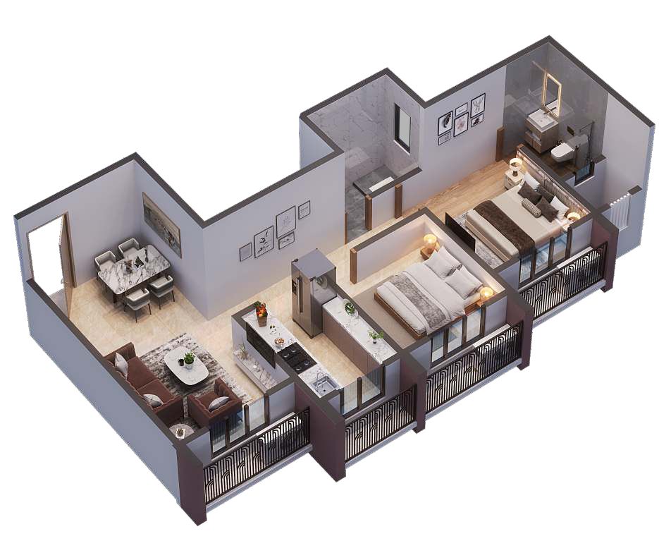Chandresh Terrace – 2 BHK Floor Plan