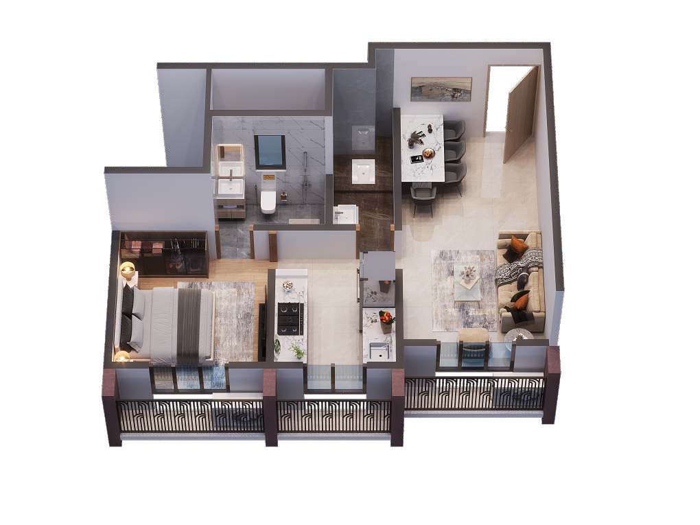 Chandresh Terrace – 1 BHK Floor Plan